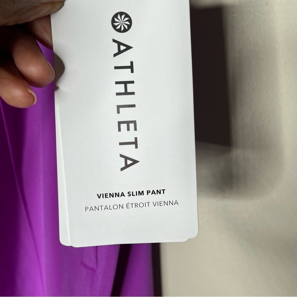NWT Athleta Vienna Slim Pull On Purple Activewear Pants Size 18 - Picture 5 of 13